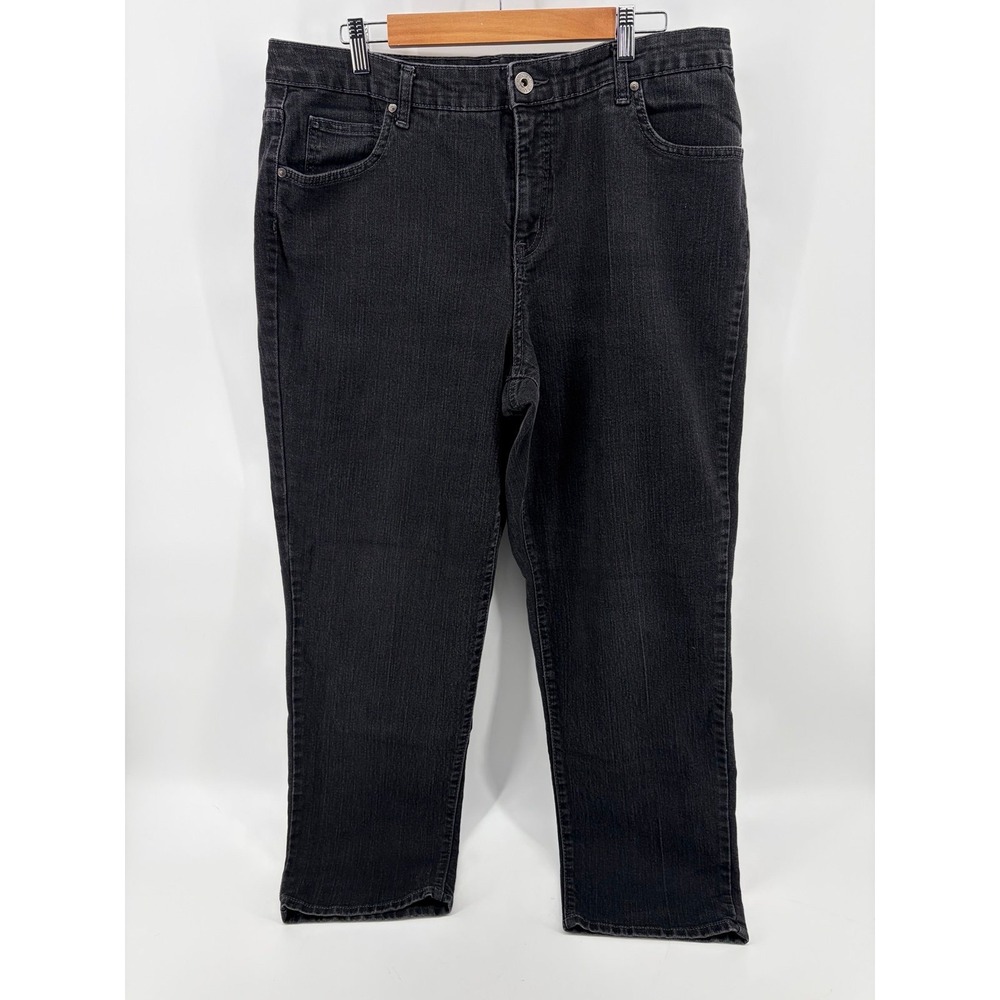 Bandolino "Mandie" Jeans, Black Straight Leg, High Rise Denim, Women's Size 18W